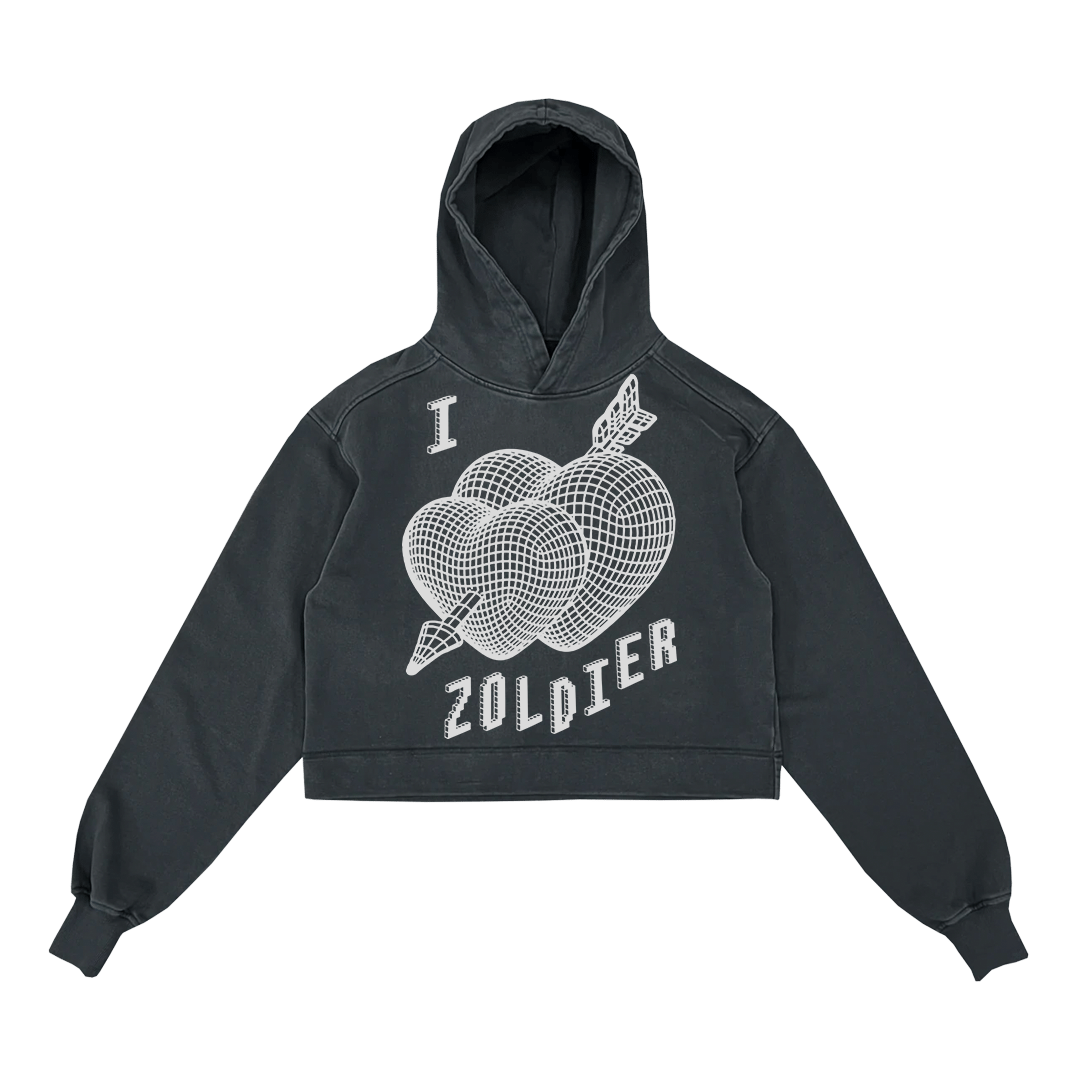 I Heart Zoldier Crop Hoodie - Zoldier Of Fortune