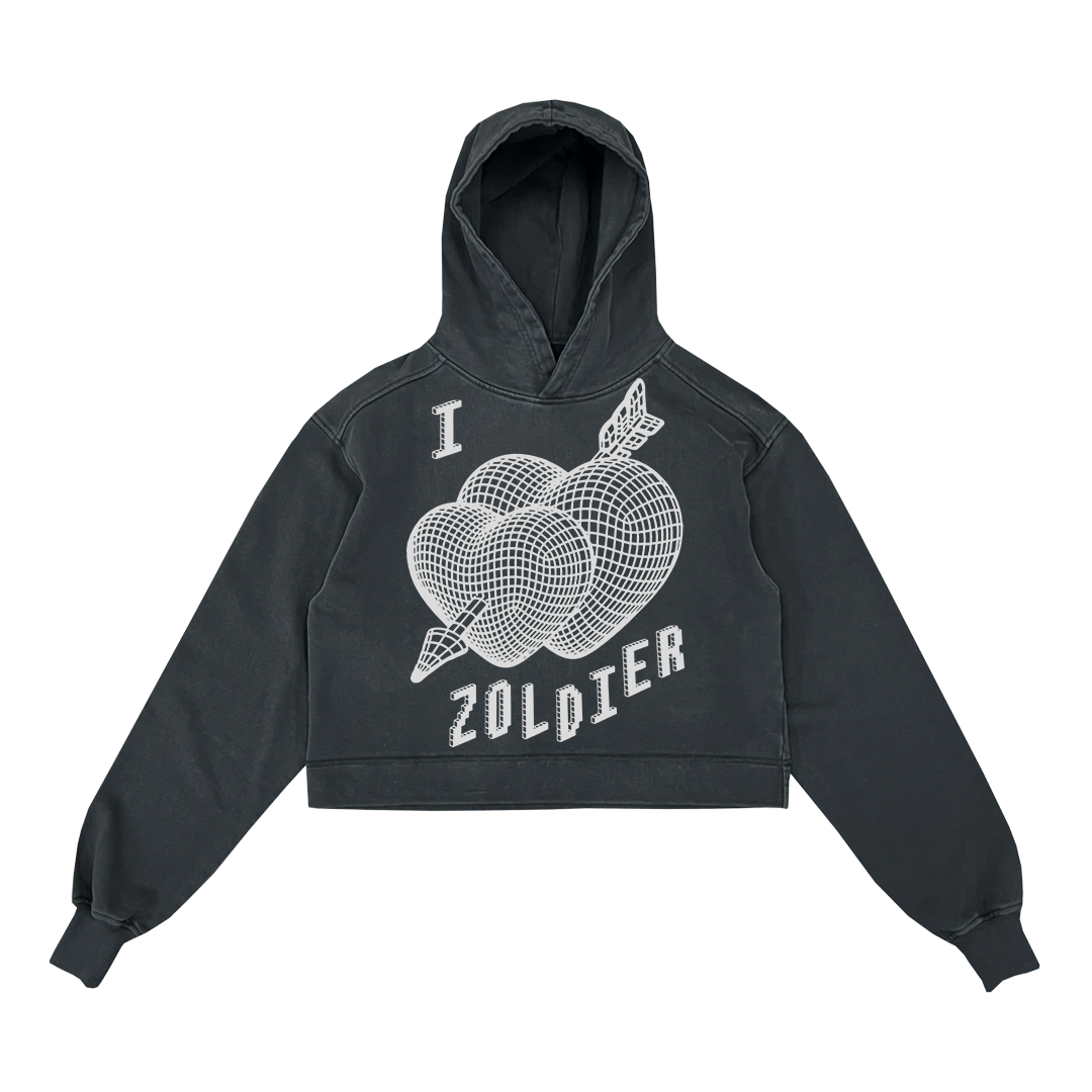 I Heart Zoldier Crop Hoodie - Zoldier Of Fortune