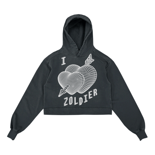 I Heart Zoldier Crop Hoodie - Zoldier Of Fortune