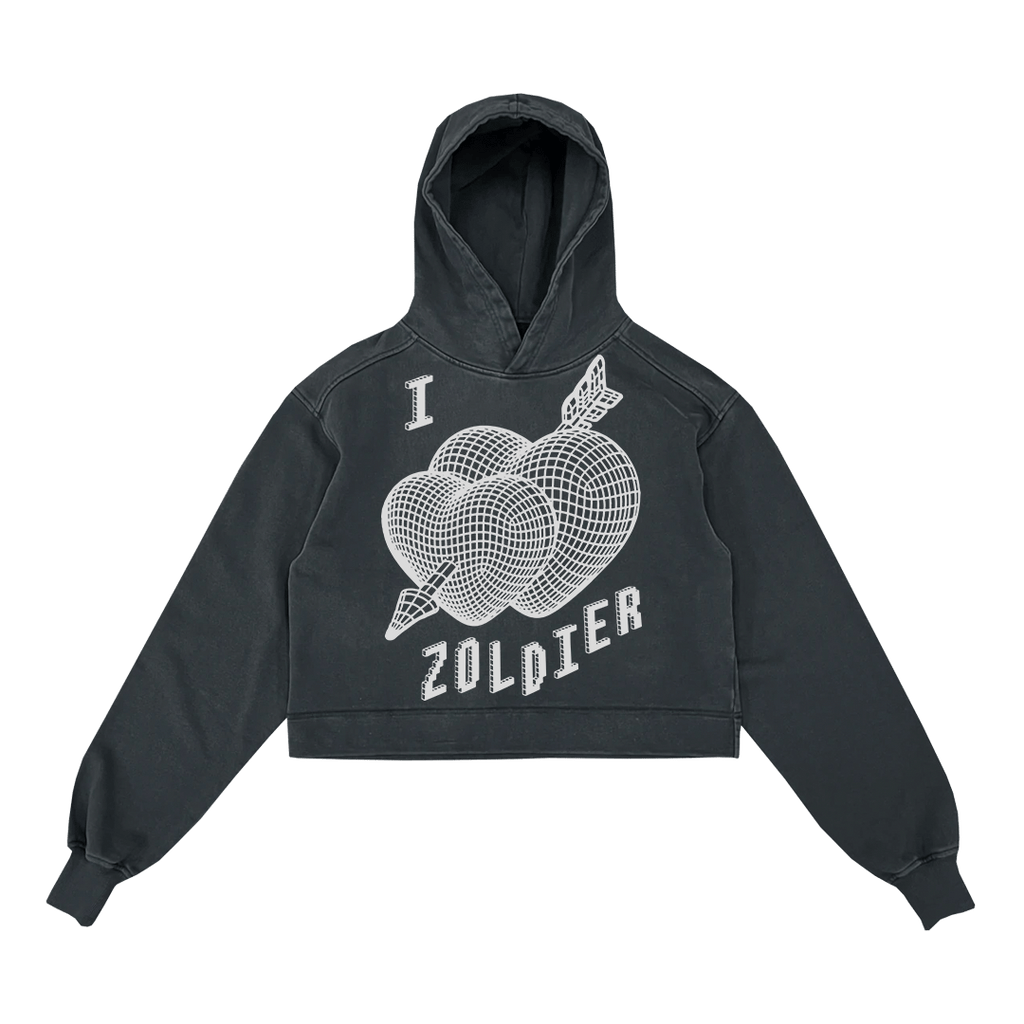 I Heart Zoldier Crop Hoodie - Zoldier Of Fortune